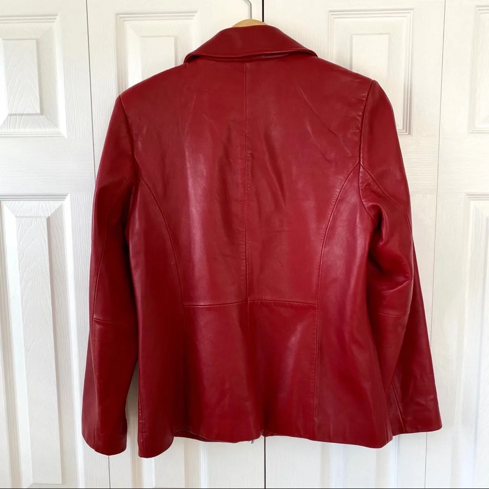 Liz Claiborne Red Leather Jacket - Picture 8 of 8